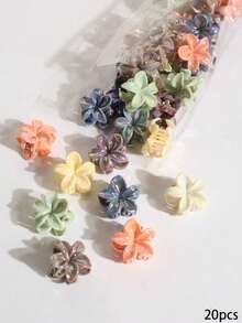 50/30/20pcs Fashionable Versatile Colorful Floral Hair Clips, Minimalist Cute Bangs Side Clips, Suitable For Driving, Parties, Vacations, Outings, School, Great Gift For Girls And Best Friends Summer Hair Accessories Beach Claw Clips Vacay Flower Clips Summer Beach Hair Claw,Holiday,Travel,Festival,Party - Multicolor - View 4
