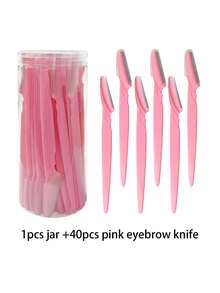 30/24/20/12/6/3/1pcs Multi-Function Eyebrow Trimmer, Multi-Purpose Shaving Tool, Women's Facial Beauty Shaver. Suitable Eyebrow Trimmer And Shaver For Women To Use Or Travel. - Pink - View 19