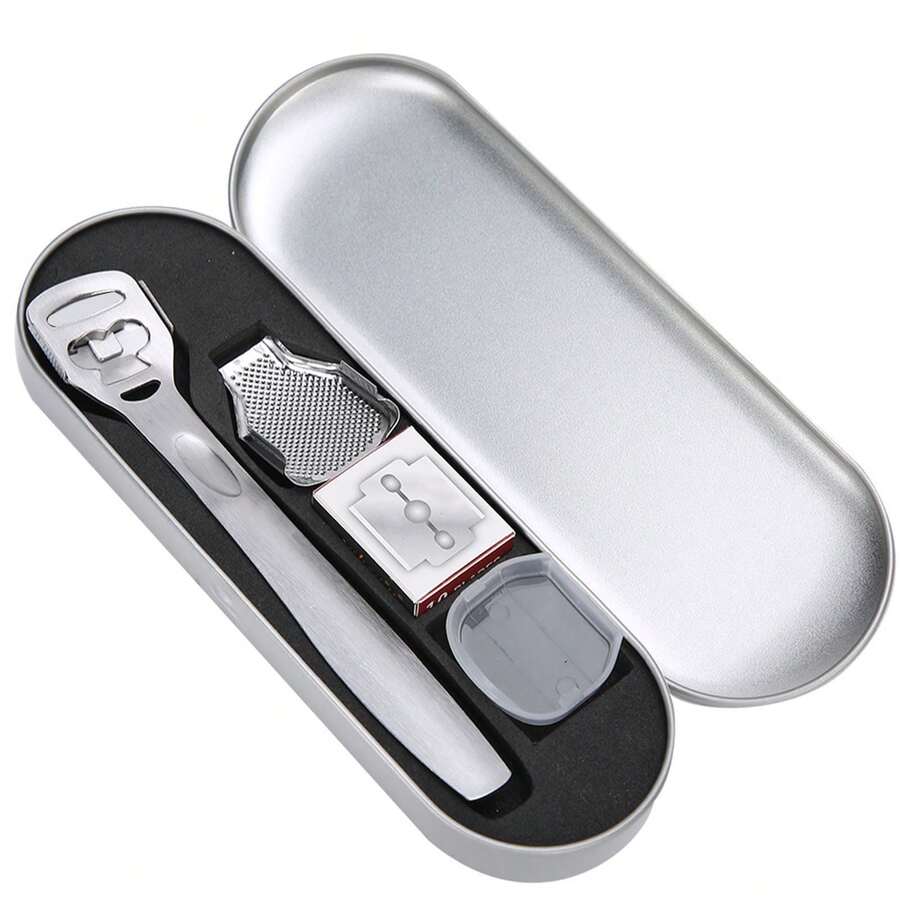 Stainless Steel Callus Removal Set: Professional Foot File And Dead Skin Remover For Gentle Pedicures, Silver Color - Silver - View 1