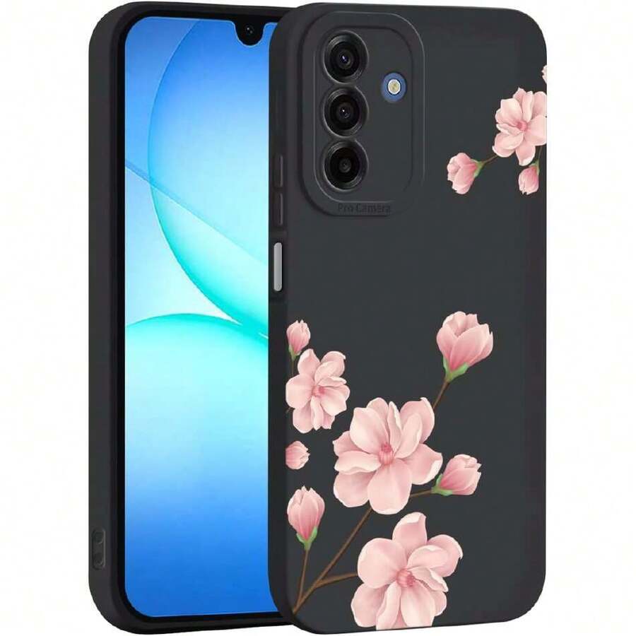 Liquid Silicone Case For Samsung Galaxy A17 5G/4G, Ultra-Thin, Elegant, Floral And Cute Cartoon Pattern, Mobile Phone Case, Soft Shockproof TPU (Black Q07), 41812733 - 乾枯玫瑰色 - 查看 1