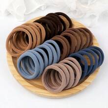 50 Towel Hair Ties 4cm Girls' Solid Color Elastic Hair Bands High Ponytail Hair Accessory's Day NJU5 - 28 - 查看 4