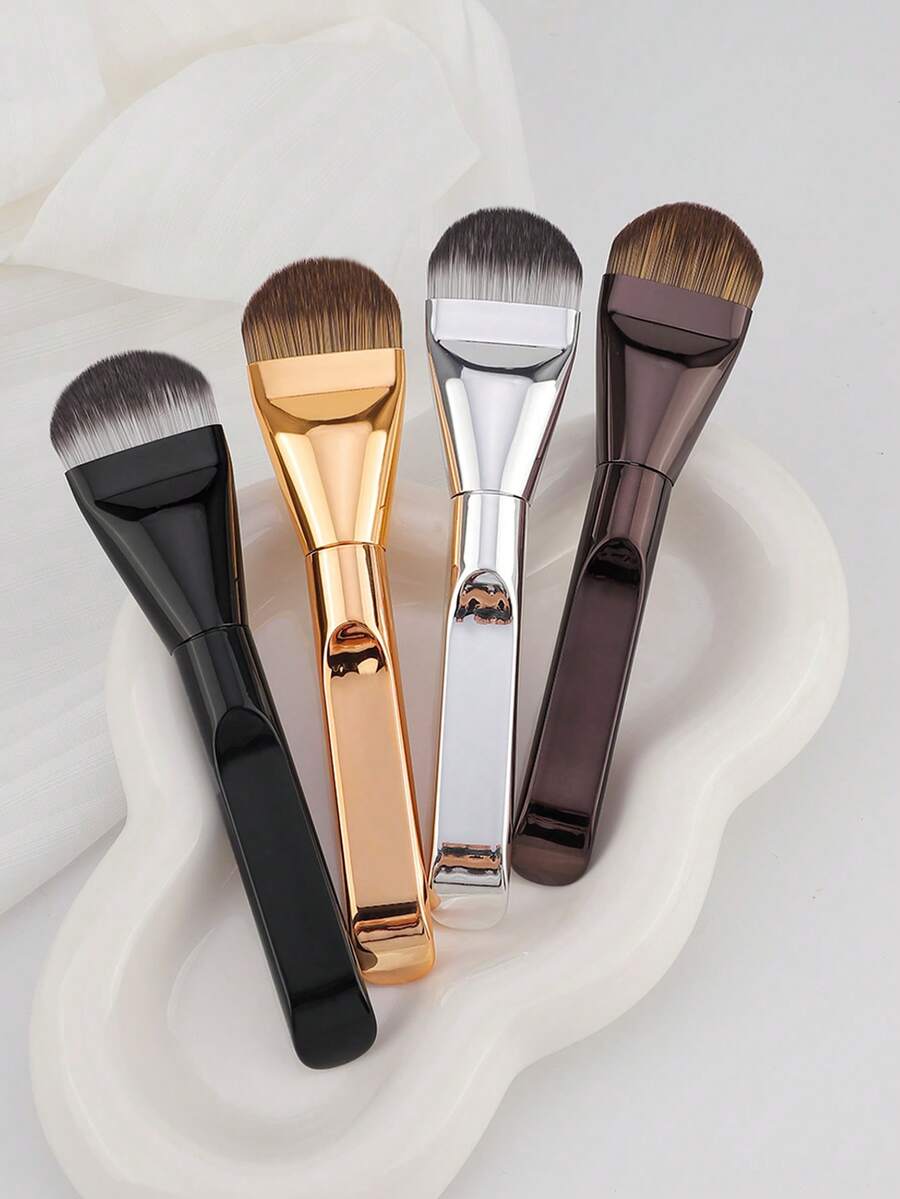 RANCAI 1pc Multi-Functional Tongue-Shaped Foundation Brush, Easily Create Flawless Makeup Base And Facial Mask Care Beauty Tool - Multicolor - View 1