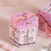10pcs Rotating Carousel Gift Boxes, With Leather Handle, Hexagonal Design, Suitable For Wedding, Holiday, Party, Birthday, Gift Packaging For Candy, Chocolate, Perfect Gift Boxes - Gift Box - View 5