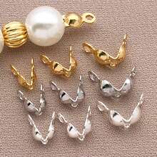 30个优雅DIY边缘扣，18K镀铜，厚银铂金饰面，抛光V形细节，高级手链项链耳环首饰扣 - 彩色 - 查看 13