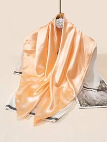1 chiếc khăn vuông bằng satin màu trơn 90cm, khăn tắm biển - màu răng máu - Xem 2