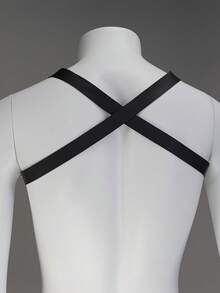 1pc Men's Faux Leather Chest Harness With O-Ring Detail, Adjustable Straps Fashion Accessory For Party Club Festival - 彩色 - 查看 5