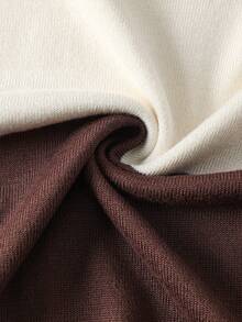 GRDR 男士圆领撞色条纹针织衫，春夏新款休闲通勤短袖修身套头针织T恤，1件装 - 棕色 - 查看 7