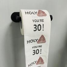 1卷，30岁、40岁、50岁、60岁生日主题卫生纸，独特生日礼物，派对装饰，生日恶搞礼物，适合生日或周年纪念庆祝活动。趣味餐巾纸，浴室装饰趣味派对小礼物，彩色便便图案卫生纸礼品 - 30TH - 查看 6