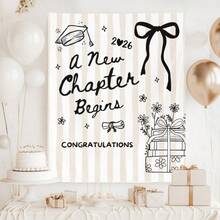 Next Chapter Graduation Banner, 2026 Graduation Backdrop, Graduation Party Decorations, Class Of 2026 Sign, Graduation Party Welcome, Can Be Used As Wall Hanging, Home Decor, Room Decor, Graduation Party Decor, Photography Background Indoor Tablecloth Decor - Xem 1