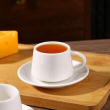INS Style Cup & Saucer Set, Suitable For Drinking Espresso And Turkish Coffee, Also Suitable For Tea Tasting, Gifting, And Creative Home Decor, 90ml/3.16oz - G - View 7