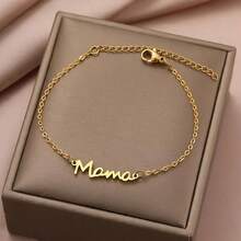 1 pieza Pulsera con dije "Mamá" de moda, regalo de joyería minimalista para el Día de la Madre - A - Ver 8