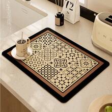 1pc Coffee Mat - Conceals Stains, Suitable For Kitchen Countertops, Coffee Bars, Dish Drying Racks, Compatible With Coffee Makers, Cafetieres, Espresso Machines - Black Coffee - View 18