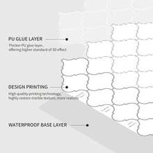 MORCART 5片自粘式瓷砖背板，3D自粘防溅瓷砖，适用于厨房墙面、浴室、洗衣房、卧室[白色阿拉伯风格，30.48厘米 x 30.48厘米] - 阿拉伯風格 - 查看 3