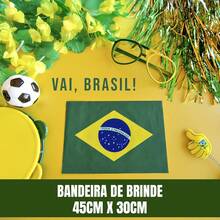 Camiseta do Brasil Masculina I Love Brasil - Bandeira Do Brasil De Brinde - Copa Do Mundo 100% Algodão Verde E Amarela Camisa Brasil Torcedor Futebol Estampa Patriota - Amarelo - Visão 3