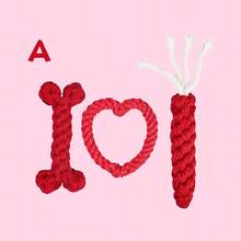 Pink Handmade Woven Rope Knot Toy Set, Medium & Small Dog Chew Toy, Teeth Cleaning & Boredom Relief Interactive Training Durable Pet Toy - Multicolor - View 4