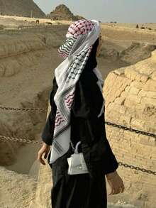 1件装女士大号户外沙漠防风防晒阿拉伯头巾，战术印花，时尚休闲披肩式头巾，适合日常佩戴 - 彩色 - 查看 1