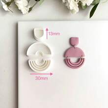 Bohemian Style Polymer Clay Cutter, For Earrings And Soft Ceramic Cutting, Geometric Pattern And Stripe Pattern, High Precision Plastic Jewelry Making Tool For Earrings, Pendants, DIY Crafts - White - View 6