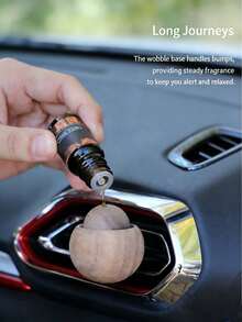 Handmade Black Walnut Wood Car Aromatherapy Ball, Car Vent Diffuser, Fragrance-Free Wooden Car Essential Oil Diffuser - Walnut Wood - View 6