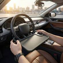 2-in-1 Lenkrad Tablett | Multifunktionales Auto Tablett und Laptop Tablett mit Getränkehalter | Hergestellt aus hochfestem ABS Material, langanhaltend | Geeignet für Limousinen, SUVs, Lkws und Wohnmobile | Unverzichtbar zum Essen, Arbeiten und Schreiben beim Parken | Minimalistisches Design verbessert die Nutzung des Stauraums im Auto | Unverzichtbares Kfz-Zubehör für Frauen und Reisende, steigert den Komfort und die Bequemlichkeit im Auto - Mehrfarbig - Übersicht 3