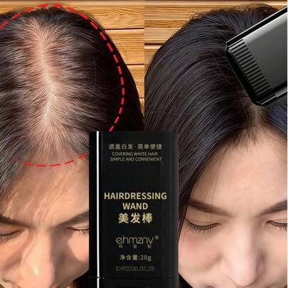 EHMZNV 三合一染发棒 | 带梳齿，应急染发，白发救星！解决白发暴露、临时染发难题、染发工具操作复杂、染发不均匀等痛点。适合日常通勤、工作会议、家庭聚会、约会、派对、旅行应急、节日造型，也是感恩节、生日、母亲节、父亲节和情人节的绝佳礼物。