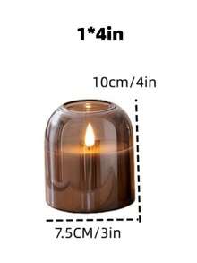 Set de 3 luces de columna de acrílico con LED a batería, con control remoto y temporizador, adecuadas para decoración del hogar en Navidad, Halloween y Año Nuevo (baterías no incluidas) - gris - Ver 10