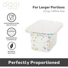 OGGI Prep Portion Silicone Freezer Trays With Lid - Freezer Molds For Food, Ice Cube Tray, Food Prep Containers, Freezer Storage Containers, For Soup, Smoothie Cubes, Broth, Leftovers - 2 Cupx2 - Nhiều màu - Xem 2