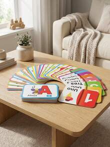 Set de Flashcards Educativas: Abecedario y Números en Español para Niños - Multicolor - Ver 3