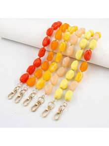 Fashionable Irregularly Shaped Faux Jade-Inspired Acrylic Phone Chain With Hand-Beaded Charms And Phone Hanger S - Multicolor - View 3