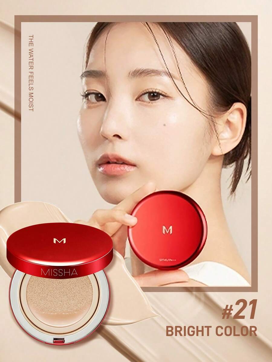 MISSHA Full Coverage Foundation, Silky Texture, Long-Lasting, Waterproof, Sweat-Proof, Oil-Control, Pore Minimizing, Ramadan Gift, 15g/0.52oz - 21 BRIGHT COLOR - View 1