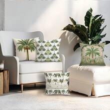 4pcs Middle Eastern Style Leaf & Elephant Pattern Single-Sided Print Throw Pillow Covers, Decorative Pillow Covers Suitable For Living Room Sofa Bedroom, Pillow Inserts Not Included - Multicolor - View 11