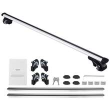 Dachträger Universal Dachgepäckträger Auto Alu Querträger 90 kg Tragkraft, für erhöhte Seitenschiene mit Lücke, passend Innenabstand des Dachbalkens 19-113cm, Rohrdurchmesser 28-68 mm - 132 cm - Übersicht 8