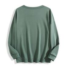 Cozy Floral MAMA Graphic Lightweight Sweatshirt, Women's Vintage Flower Mom Thin Pullover - 綠色 - 查看 2