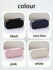 Personalized Double-Layer Pencil Case, Customized Large Capacity Pencil Bag, Minimalist Stationery Pouch, School Supplies, Back To School Season, Multi-Functional, High Capacity, Stylish, Customized, Personalized, Student, School, Gift For Friends - Multicolor - View 6