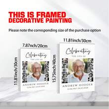 1pc Funeral Photo Collage Template Set, Funeral Welcome Slogan Template, Life Celebration, With Deep Remembrance, Memorial Poster,Room Decor, Custom Poster,Customized Wall Art ,Pictures Custom Photo ,Customizable Things,Optional Frame. - Multicolor - View 7