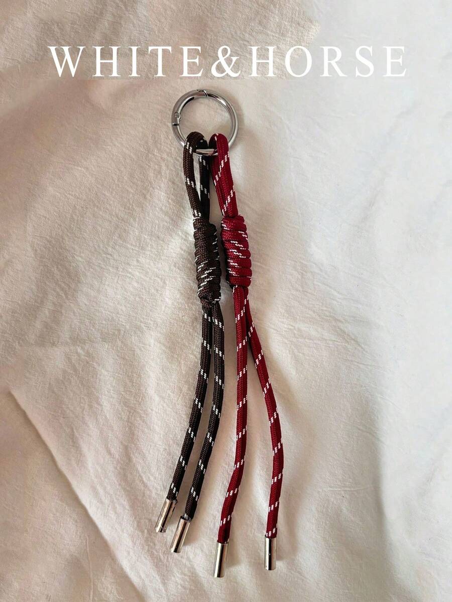 Ins Blogger Same Style Sausage Dog & Chocolate Niche Personalized Baseball Keychain Bag Pendant Couple Braided Lanyard Charm - Burgundy - View 1