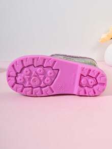 Sepatu Bot Anak Motif Leopard Pelangi Setinggi Betis, Sepatu Bot Hujan Modis yang Lucu - Purple - View 4