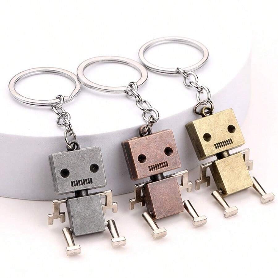 Robot Cartoon Pendant, Creative, Toy For Boys/Girls, Cute Keychain Accessory, Small Gift - Multicolor - View 1
