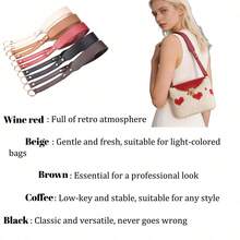 1 X 75cm/29.53 pulgadas Correa de bolso de piel sintética extraíble para bolso de mujer o bolso de hombro - Accesorio de bolso ajustable con acabado dorado y disponible en varios colores, accesorios esenciales para vacaciones - Multicolor - Ver 8