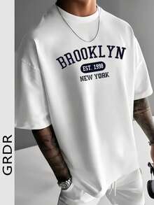 GRDR Men's Fashionable Printed Round Neck Short Sleeve T-Shirt | Exquisite Design | Summer Essential | Easy To Match | Showcase Your Style - White - View 1