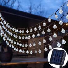 Luces de bola de burbujas solares para decoración navideña y de fiestas, con opciones de 20/50/100 luces LED, en blanco cálido/blanco frío/multicolor, 8 modos, resistentes al agua para árbol, jardín, Halloween y decoración de boda - luz de color - Ver 2