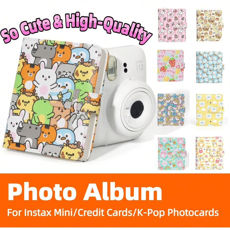 1 cuốn album ảnh mini 64 ngăn hình hoạt hình dễ thương, phù hợp với máy ảnh lấy liền Fujifilm Mini12 11 40 70 90 99 Liplay Link - Nhỏ gọn và dễ mang theo - Nhiều màu - Xem 1