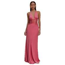 2026 Summer New European And American Women's Fashion Sexy Deep V Backless Lace See-Through Slim Fit Bodycon Dress For Women - 粉紅色 - 查看 6
