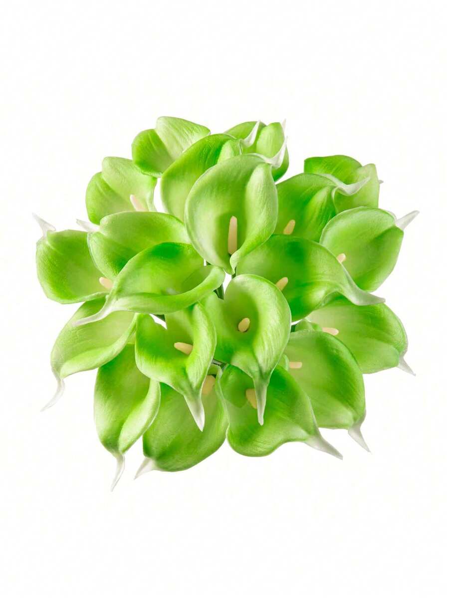 MEHELANY 12/6/1pc 35cm 白色人造馬蹄蘭花，PU仿真馬蹄蘭人造花束，適用於居家婚禮裝飾、室內外裝飾、花園裝飾、派對裝飾、波希米亞風格裝飾、節日派對裝飾、母親節生日慶祝、日常約會禮物 - 淺綠 - 查看 1