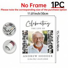 1pc Funeral Photo Collage Template Set, Funeral Welcome Slogan Template, Life Celebration, With Deep Remembrance, Memorial Poster,Room Decor, Custom Poster,Customized Wall Art ,Pictures Custom Photo ,Customizable Things,Optional Frame. - Multicolor - View 14