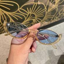 1pc Women's Cat Eye Personalized Fashion Glasses - Baby Blue - View 1