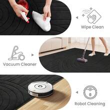 Treeboy 1PC Area Rugs Living Room,3D Semicircular Pattern Cream Area Rugs For Bedroom,Extra Large Rugs For Living Room,Machine Washable Anti Slip Short Pile Rug For Kids Room Bedroom - Negro - Ver 4