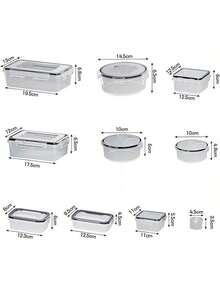 24 piezas Recipientes para almacenamiento de alimentos, 5 tamaños, tapa sellada reutilizable de material PP, cajas con cierre a presión, aptos para frutas, verduras, ensaladas, pasta, carne, bento, almuerzos y talla grande, organizador de refrigerador y cocina, apilables y ahorro de espacio - Ver 6