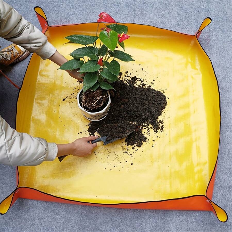 Gardening Pot Mat - Durable And Easy-To-Clean Mixed Soil Mat For Indoor/Outdoor Use, Suitable For Succulents, Flowers And Vegetables - No Debris Planting And Transplanting, Succulent Care, Sturdy Edge Design