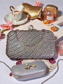 Handbags, Evening Bags, Bags With Rhinestones And Pearls, Removable Chain Shoulder Straps. - Rượu sâm banh - Xem 1