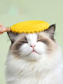 1pc Pet Pineapple Massage Brush, Cat Deshedding Brush, Cat Hair Removal Brush, Multi-Function Grooming Tool - Multicolor - View 3